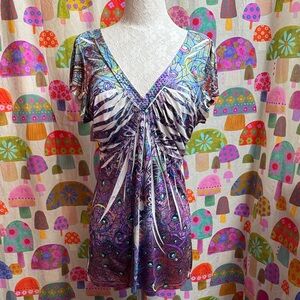 Donna Moore S/S Blouse with Rhinestones. Large